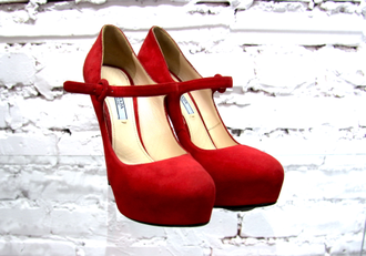 Туфли PRADA, красные, замшевые (р. 38)